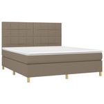 Casa si Gradina - Mobilier - Paturi si accesorii - Paturi - Pat continental cu saltea, gri taupe, 180x200 cm, textil - Infinity.ro