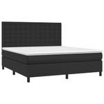 Casa si Gradina - Mobilier - Paturi si accesorii - Paturi - Pat box spring cu saltea, negru, 160x200 cm, piele ecologica - Infinity.ro