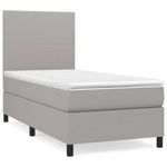 Casa si Gradina - Mobilier - Paturi si accesorii - Paturi - Pat box spring cu saltea, gri deschis, 80x200 cm, textil - Infinity.ro