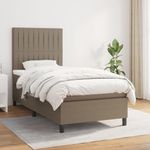 Casa si Gradina - Mobilier - Paturi si accesorii - Paturi - Pat box spring cu saltea, gri taupe, 100x200 cm, textil - Infinity.ro