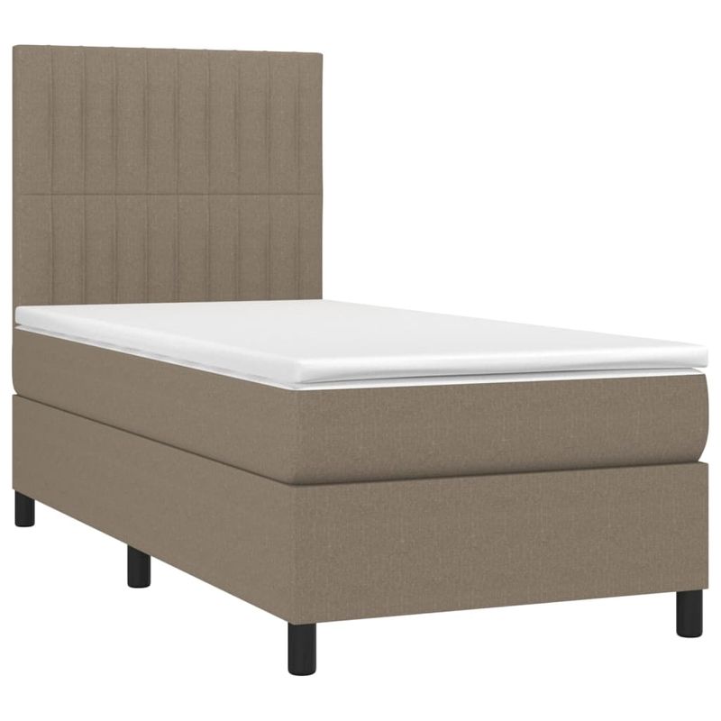 Casa si Gradina - Mobilier - Paturi si accesorii - Paturi - Pat box spring cu saltea, gri taupe, 100x200 cm, textil - Infinity.ro