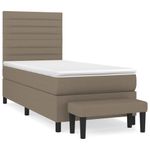 Casa si Gradina - Mobilier - Paturi si accesorii - Paturi - Pat box spring cu saltea, gri taupe, 90x190 cm, textil - Infinity.ro