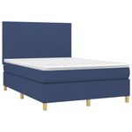 Casa si Gradina - Mobilier - Paturi si accesorii - Paturi - Pat box spring cu saltea, albastru, 140x200 cm, textil - Infinity.ro
