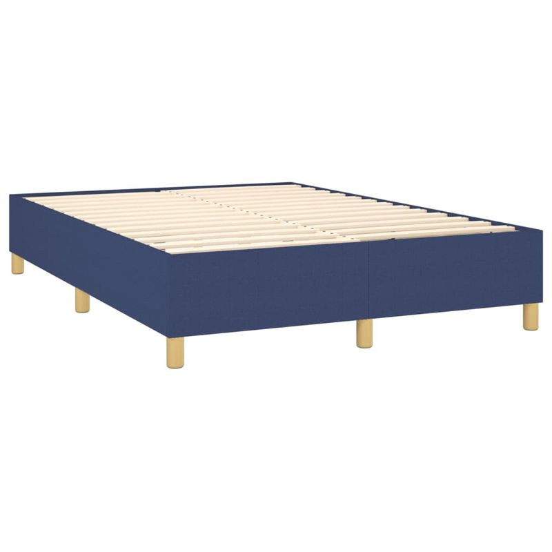 Casa si Gradina - Mobilier - Paturi si accesorii - Paturi - Pat box spring cu saltea, albastru, 140x200 cm, textil - Infinity.ro
