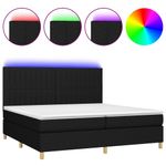 Casa si Gradina - Mobilier - Paturi si accesorii - Paturi - Pat cu arcuri, saltea si LED, negru, 200x200 cm, textil - Infinity.ro