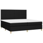 Casa si Gradina - Mobilier - Paturi si accesorii - Paturi - Pat cu arcuri, saltea si LED, negru, 200x200 cm, textil - Infinity.ro