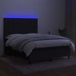 Casa si Gradina - Mobilier - Paturi si accesorii - Paturi - Pat cu arcuri, saltea si LED, negru, 140x200 cm, textil - Infinity.ro