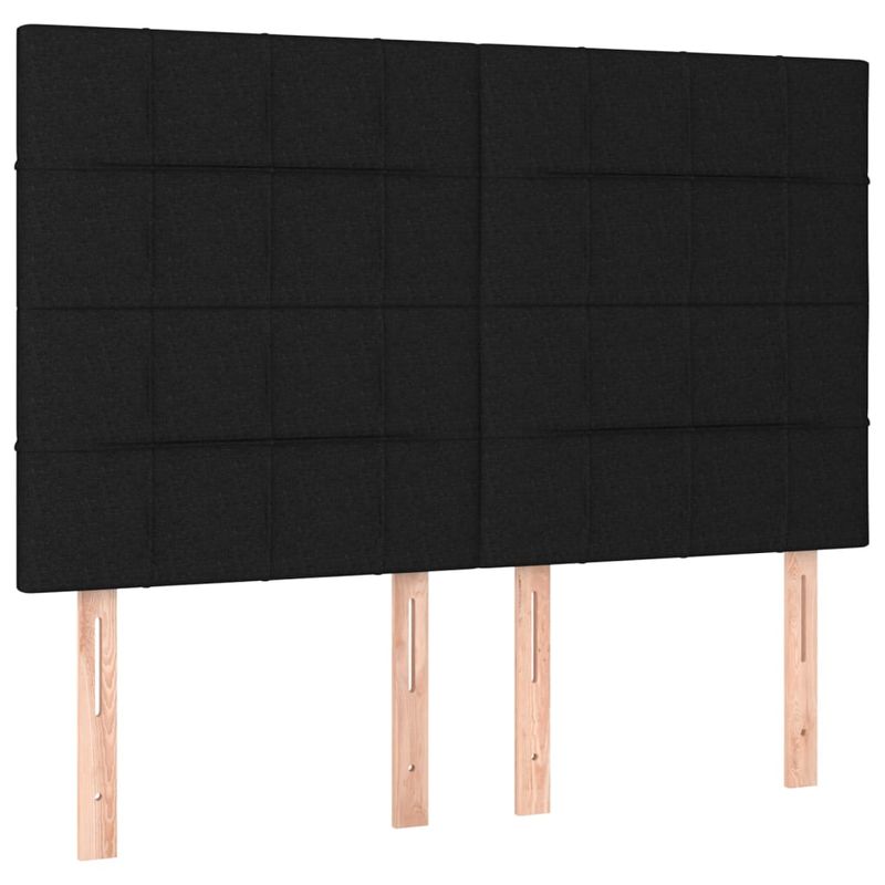 Casa si Gradina - Mobilier - Paturi si accesorii - Paturi - Pat cu arcuri, saltea si LED, negru, 140x200 cm, textil - Infinity.ro