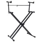 TV, Audio-Video si Foto - Instrumente muzicale - Accesorii instrumente muzicale - Set suport dublu claviatura, cadru in forma de X, negru - Infinity.ro