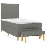 Casa si Gradina - Mobilier - Paturi si accesorii - Paturi - Pat box spring cu saltea, gri inchis, 90x190 cm, textil - Infinity.ro
