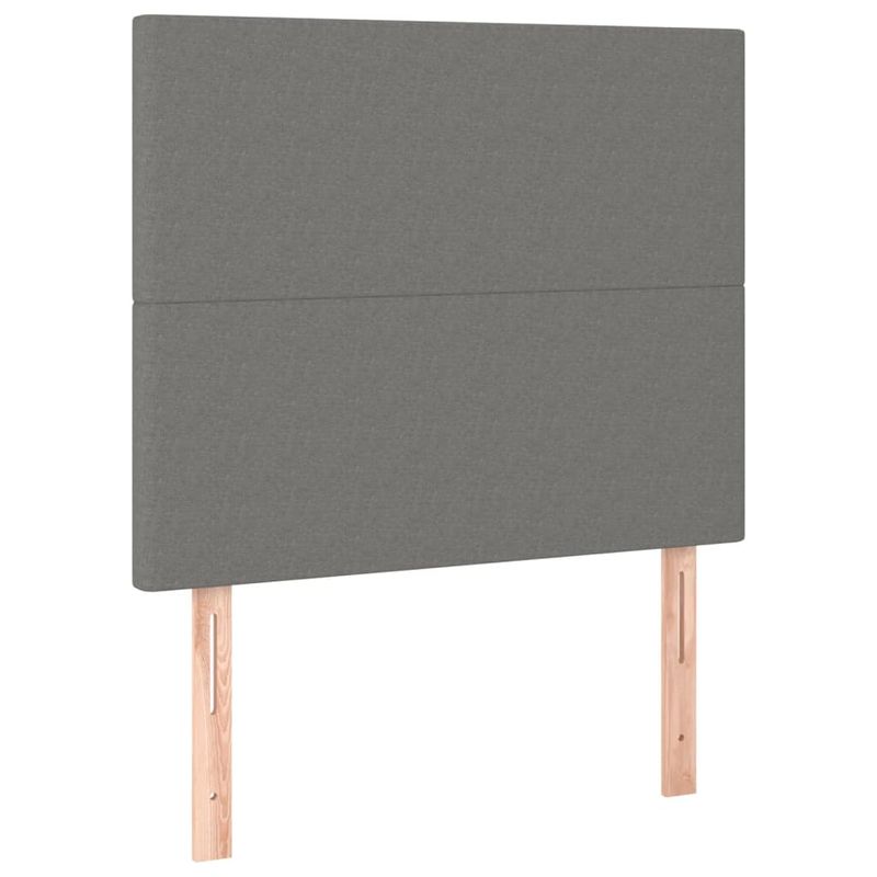 Casa si Gradina - Mobilier - Paturi si accesorii - Paturi - Pat box spring cu saltea, gri inchis, 90x190 cm, textil - Infinity.ro