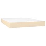 Casa si Gradina - Mobilier - Paturi si accesorii - Paturi - Pat box spring cu saltea, crem, 140x200 cm, textil - Infinity.ro