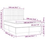 Casa si Gradina - Mobilier - Paturi si accesorii - Paturi - Pat box spring cu saltea, crem, 140x200 cm, textil - Infinity.ro