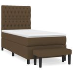 Casa si Gradina - Mobilier - Paturi si accesorii - Paturi - Pat box spring cu saltea, maro inchis, 90x190 cm, textil - Infinity.ro