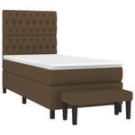 Casa si Gradina - Mobilier - Paturi si accesorii - Paturi - Pat box spring cu saltea, maro inchis, 90x190 cm, textil - Infinity.ro