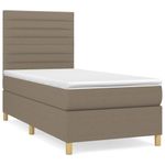 Casa si Gradina - Mobilier - Paturi si accesorii - Paturi - Pat box spring cu saltea, gri taupe, 100x200 cm, textil - Infinity.ro