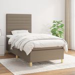 Casa si Gradina - Mobilier - Paturi si accesorii - Paturi - Pat box spring cu saltea, gri taupe, 100x200 cm, textil - Infinity.ro