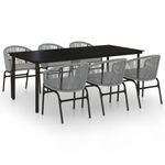 Casa si Gradina - Gradina si terasa - Mobilier exterior - Seturi mobila gradina - Set mobilier de gradina, 7 piese, gri - Infinity.ro