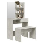 Casa si Gradina - Mobilier - Comode si corpuri - Masute de toaleta - Set masuta de toaleta, gri beton, 74,5x40x141 cm - Infinity.ro