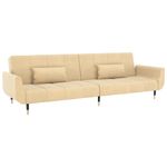 Casa si Gradina - Mobilier - Canapele si coltare - Canapele - Canapea extensibila cu 2 locuri, 2 perne, crem, catifea - Infinity.ro