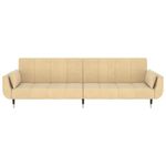 Casa si Gradina - Mobilier - Canapele si coltare - Canapele - Canapea extensibila cu 2 locuri, 2 perne, crem, catifea - Infinity.ro