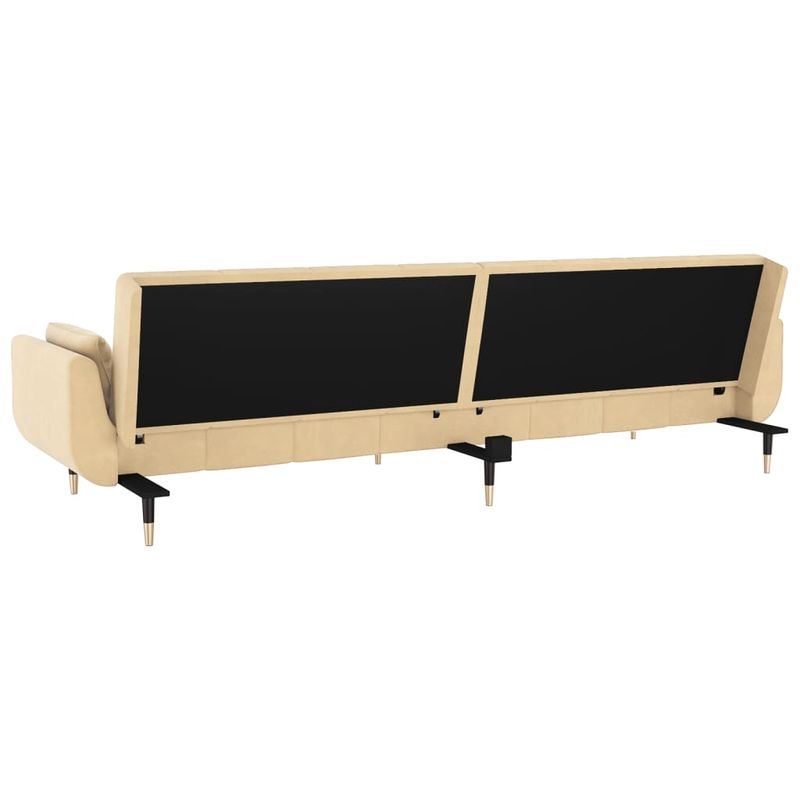 Casa si Gradina - Mobilier - Canapele si coltare - Canapele - Canapea extensibila cu 2 locuri, 2 perne, crem, catifea - Infinity.ro