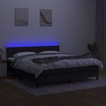 Casa si Gradina - Mobilier - Paturi si accesorii - Paturi - Pat cu arcuri, saltea si LED, negru, 160x200 cm, textil - Infinity.ro