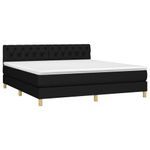 Casa si Gradina - Mobilier - Paturi si accesorii - Paturi - Pat cu arcuri, saltea si LED, negru, 160x200 cm, textil - Infinity.ro