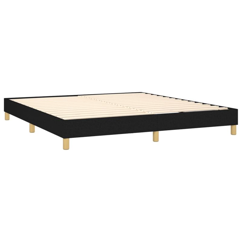 Casa si Gradina - Mobilier - Paturi si accesorii - Paturi - Pat cu arcuri, saltea si LED, negru, 160x200 cm, textil - Infinity.ro