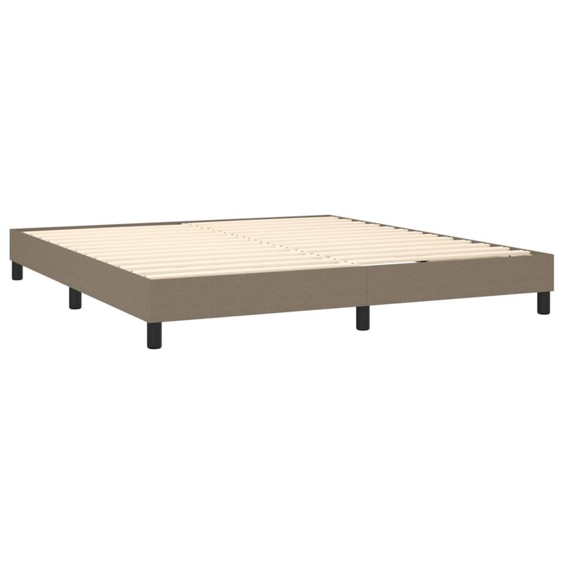Casa si Gradina - Mobilier - Paturi si accesorii - Paturi - Pat cu arcuri, saltea si LED, gri taupe, 160x200 cm, textil - Infinity.ro