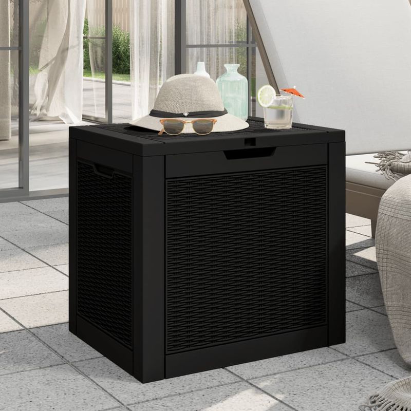 Casa si Gradina - Gradina si terasa - Mobilier exterior - Dulapuri si lazi depozitare exterior - Lada depozitare de gradina, negru, 55,5x43x53 cm, polipropilena - Infinity.ro