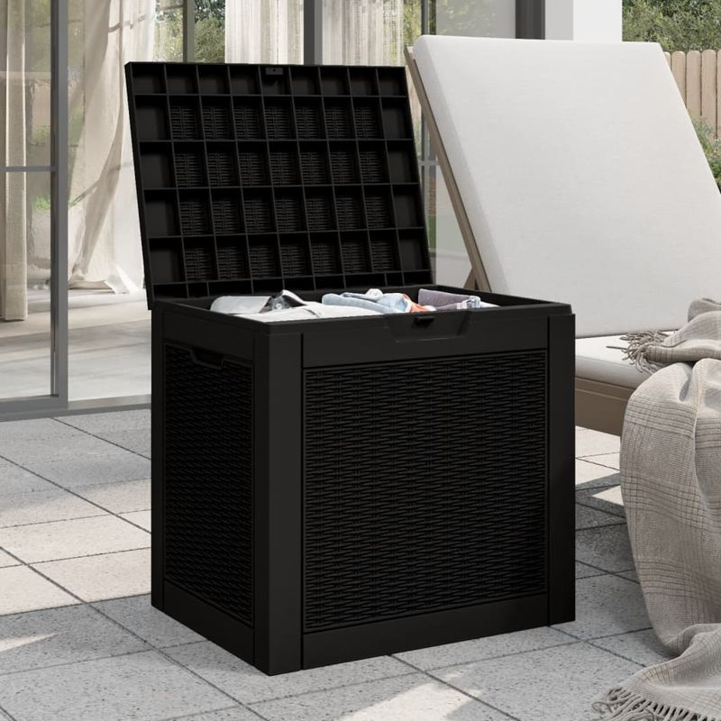 Casa si Gradina - Gradina si terasa - Mobilier exterior - Dulapuri si lazi depozitare exterior - Lada depozitare de gradina, negru, 55,5x43x53 cm, polipropilena - Infinity.ro