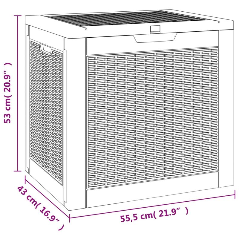 Casa si Gradina - Gradina si terasa - Mobilier exterior - Dulapuri si lazi depozitare exterior - Lada depozitare de gradina, negru, 55,5x43x53 cm, polipropilena - Infinity.ro