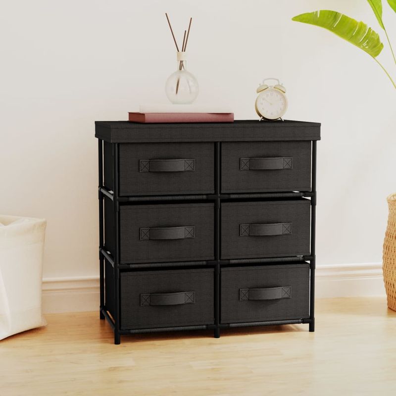 Casa si Gradina - Mobilier - Dulapuri si sifoniere - Dulapuri - Dulap depozitare cu 6 sertare, negru, 55x29x55 cm, otel - Infinity.ro