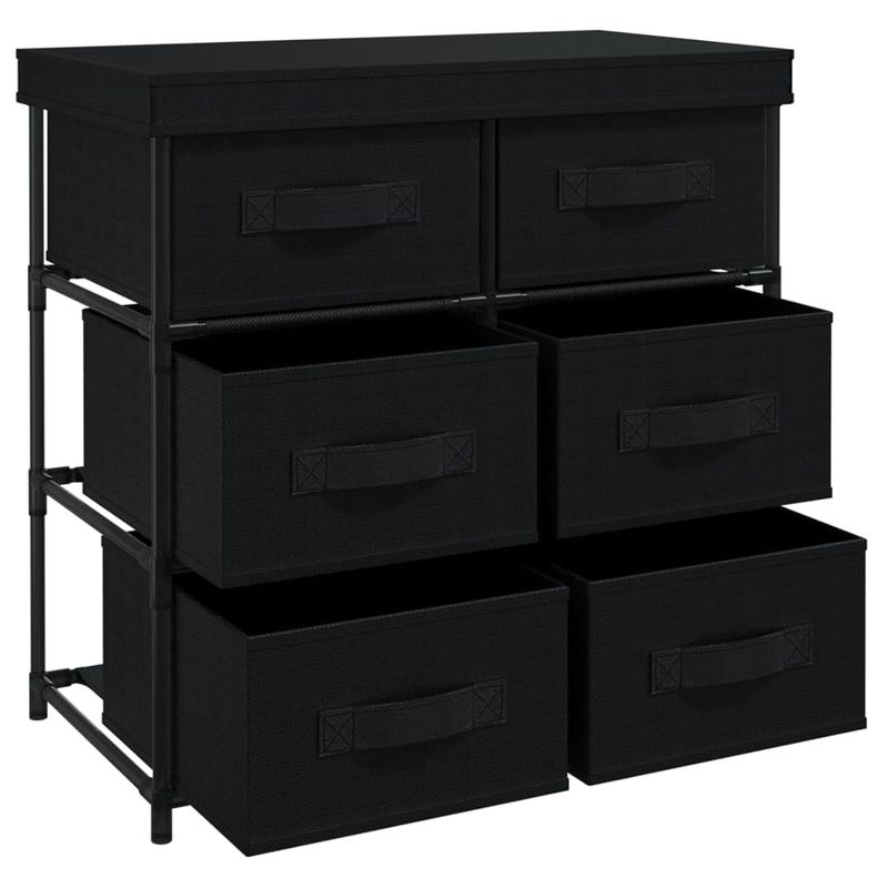 Casa si Gradina - Mobilier - Dulapuri si sifoniere - Dulapuri - Dulap depozitare cu 6 sertare, negru, 55x29x55 cm, otel - Infinity.ro