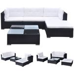 Casa si Gradina - Gradina si terasa - Mobilier exterior - Seturi mobila gradina - Set mobilier de gradina cu perne, 5 piese, negru, poliratan - Infinity.ro