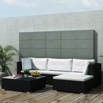 Casa si Gradina - Gradina si terasa - Mobilier exterior - Seturi mobila gradina - Set mobilier de gradina cu perne, 5 piese, negru, poliratan - Infinity.ro