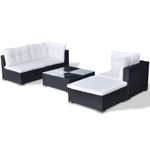 Casa si Gradina - Gradina si terasa - Mobilier exterior - Seturi mobila gradina - Set mobilier de gradina cu perne, 5 piese, negru, poliratan - Infinity.ro
