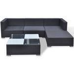 Casa si Gradina - Gradina si terasa - Mobilier exterior - Seturi mobila gradina - Set mobilier de gradina cu perne, 5 piese, negru, poliratan - Infinity.ro