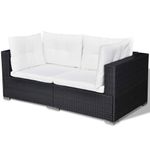 Casa si Gradina - Gradina si terasa - Mobilier exterior - Seturi mobila gradina - Set mobilier de gradina cu perne, 5 piese, negru, poliratan - Infinity.ro