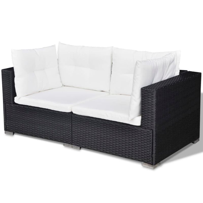 Casa si Gradina - Gradina si terasa - Mobilier exterior - Seturi mobila gradina - Set mobilier de gradina cu perne, 5 piese, negru, poliratan - Infinity.ro