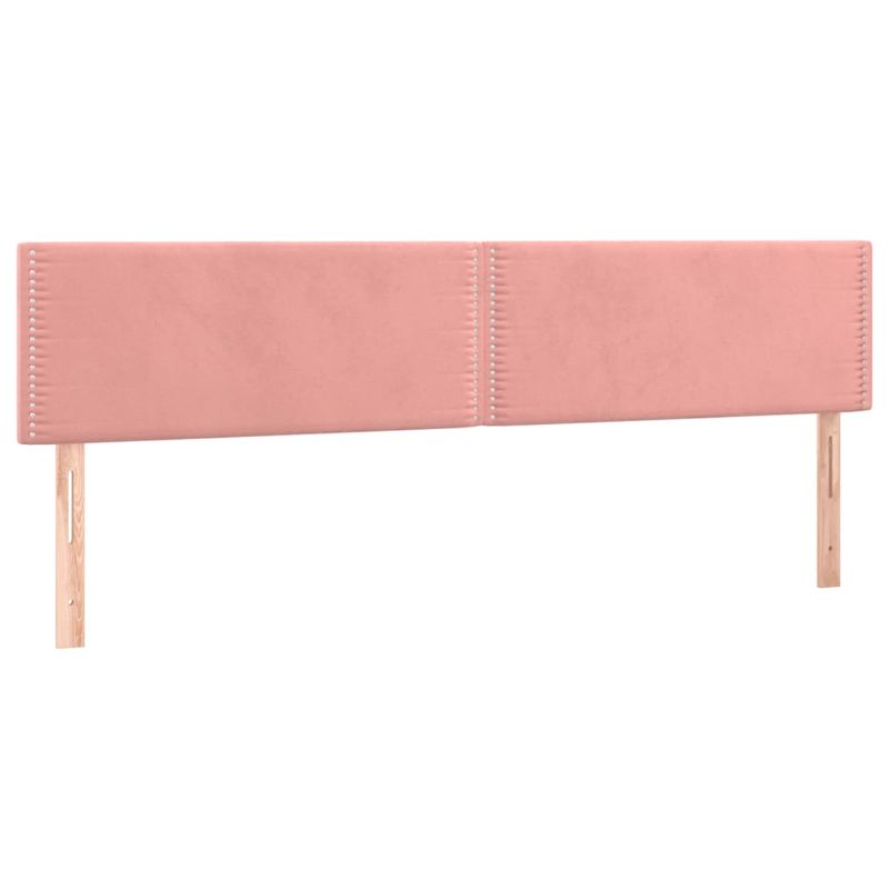 Casa si Gradina - Mobilier - Paturi si accesorii - Paturi - Pat continental cu saltea și LED, roz, 180x200 cm, catifea, model unică și cuie de tapițerie - Infinity.ro