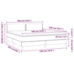 Casa si Gradina - Mobilier - Paturi si accesorii - Paturi - Pat continental cu saltea și LED, roz, 180x200 cm, catifea, model unică și cuie de tapițerie - Infinity.ro