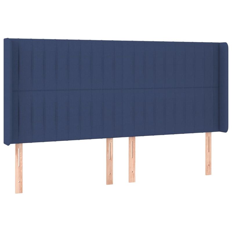 Casa si Gradina - Mobilier - Paturi si accesorii - Paturi - Pat cu arcuri, saltea si LED, albastru, 160x200 cm, textil - Infinity.ro