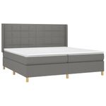 Casa si Gradina - Mobilier - Paturi si accesorii - Paturi - Pat cu arcuri, saltea si LED, gri inchis, 200x200 cm, textil - Infinity.ro