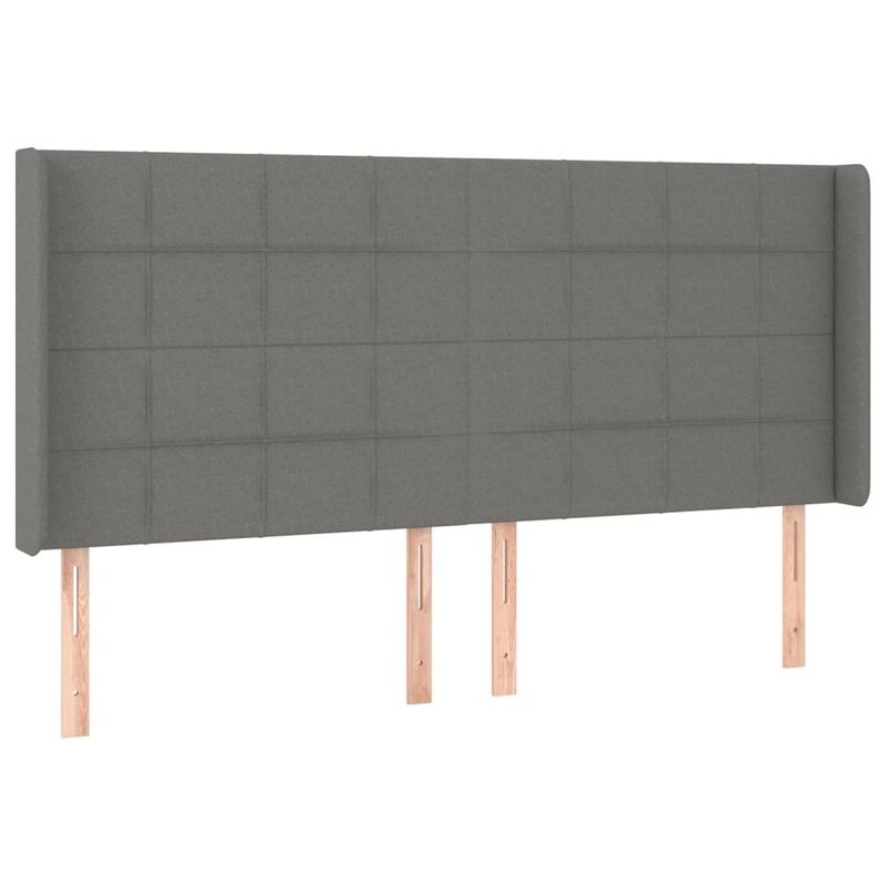 Casa si Gradina - Mobilier - Paturi si accesorii - Paturi - Pat cu arcuri, saltea si LED, gri inchis, 200x200 cm, textil - Infinity.ro