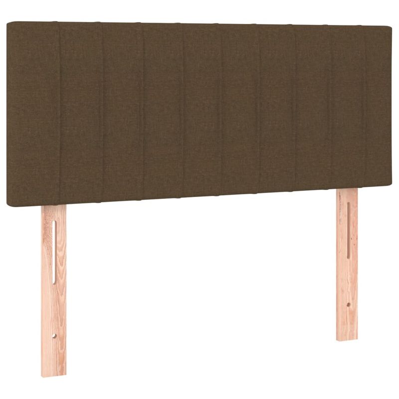 Casa si Gradina - Mobilier - Paturi si accesorii - Paturi - Pat cu arcuri, saltea si LED, maro inchis, 90x190 cm, textil - Infinity.ro