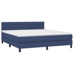 Casa si Gradina - Mobilier - Paturi si accesorii - Paturi - Pat continental cu saltea, albastru, 160x200cm, material textil - Infinity.ro