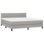 Casa si Gradina - Mobilier - Paturi si accesorii - Paturi - Pat cu arcuri, saltea si LED, gri deschis, 180x200 cm, textil - Infinity.ro