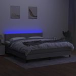 Casa si Gradina - Mobilier - Paturi si accesorii - Paturi - Pat cu arcuri, saltea si LED, gri deschis, 180x200 cm, textil - Infinity.ro